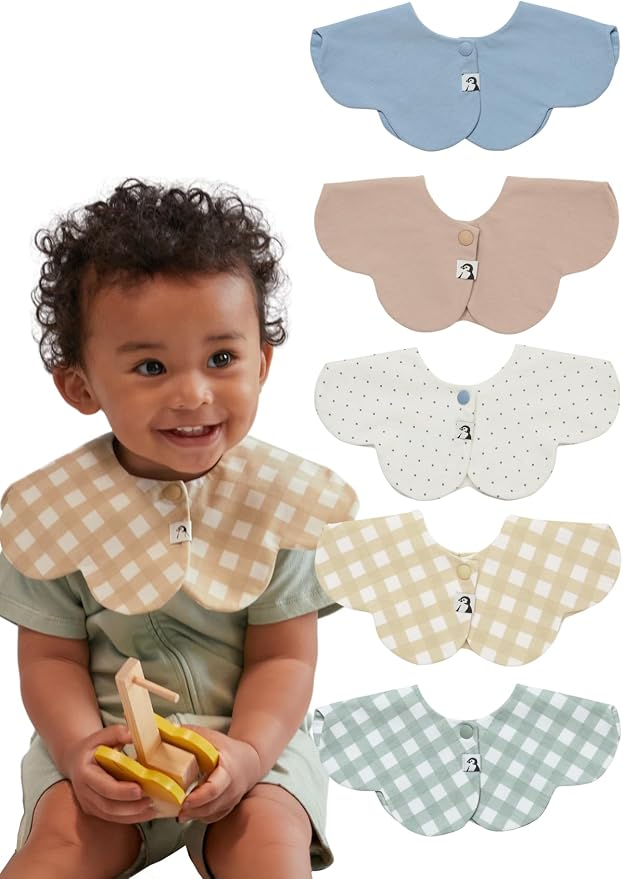 Konny Baby Bib 3/5/7-Pack Set, 360 ​​° Rotate, Soft and Absorbent Drooling by Konny