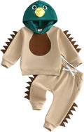 Infant Baby Boy Fall Winter Clothes Outfit Hooded Long Sweatshirt Pant Set by LIOMENGZI
