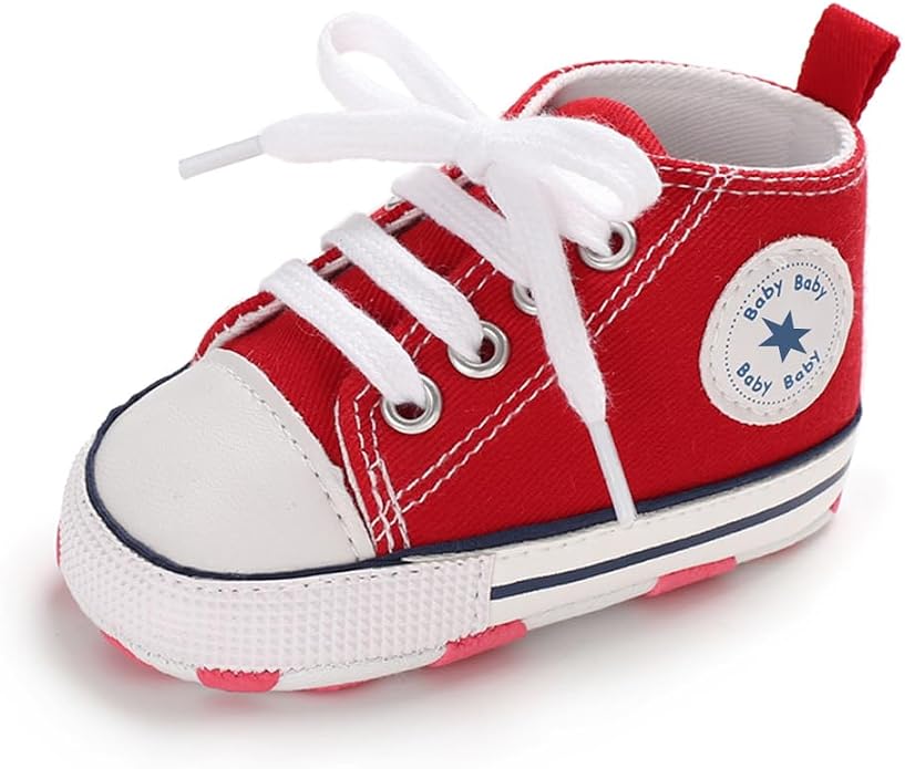 Unisex Baby Girls Boys Canvas High-top Shoes, Newborn Infant Anti-Slip Soft - Image 5