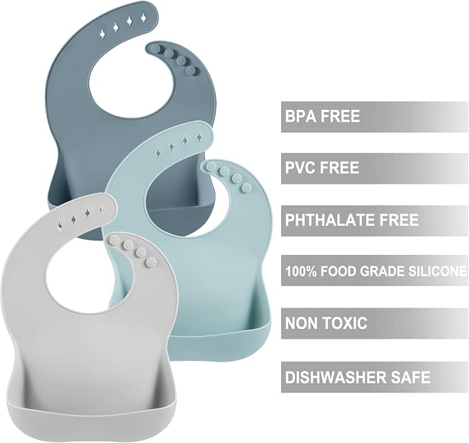 PandaEar Set of 6 Cute Silicone Bibs - Image 7