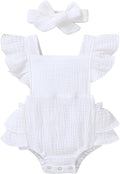 YOUNGER TREE Toddler Baby Girl Ruffled Sleeveless Romper Casual Summer Jumpsuit by YOUNGERTREE