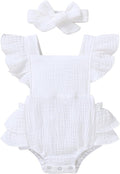 YOUNGER TREE Toddler Baby Girl Ruffled Sleeveless Romper Casual Summer Jumpsuit by YOUNGERTREE