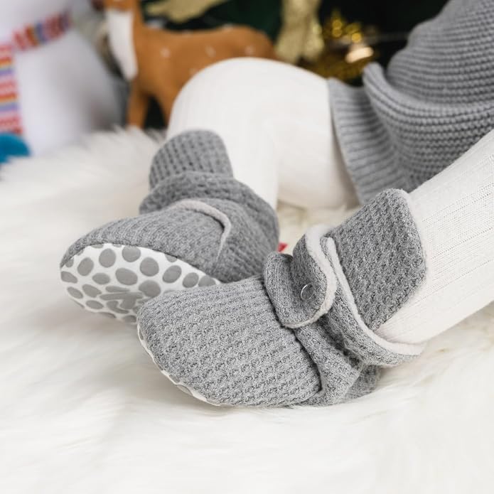 Sawimlgy Newborn Infant Baby Girl Boy Cotton Booties Stay On Sock Slippers Soft - Image 2