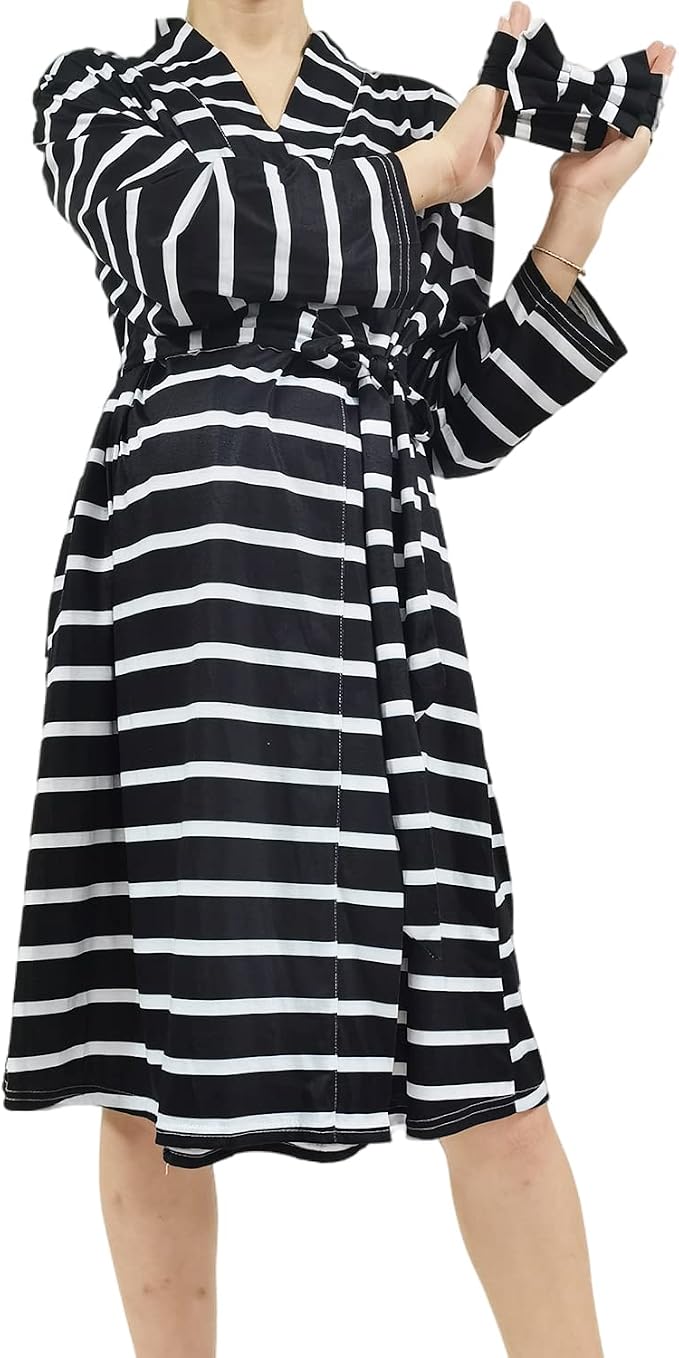 SUFEINI Maternity Robe and Matching Baby Swaddle Blanket Set, Mommy Robe - Image 5