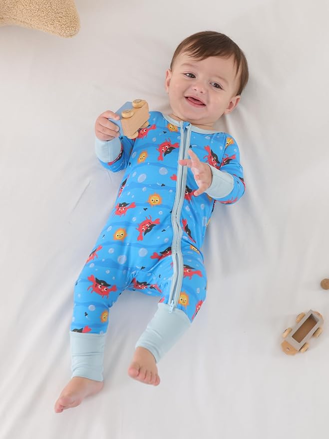 GUISBY Baby Footless Pajamas, Rayon of Bamboo, NB-2T | Rayon of bamboo softness - Image 6