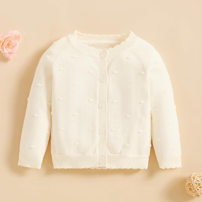 BULINGNA Toddler Baby Girl Cardigan Sweater Long Sleeve Button Down Knit - Image 7