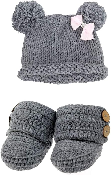 Knit Crochet Baby Booties Newborn Socks Handmade Shoes Deep by zefen