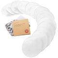 Organic Nursing Pads - 14 Washable Viscose Derived from Bamboo Breastfeeding Pads, Wash Bag, Reusable Breast Pads for Breastfeeding, Nipple Pads for Breastfeeding Essentials(Soft White, M 3.9")