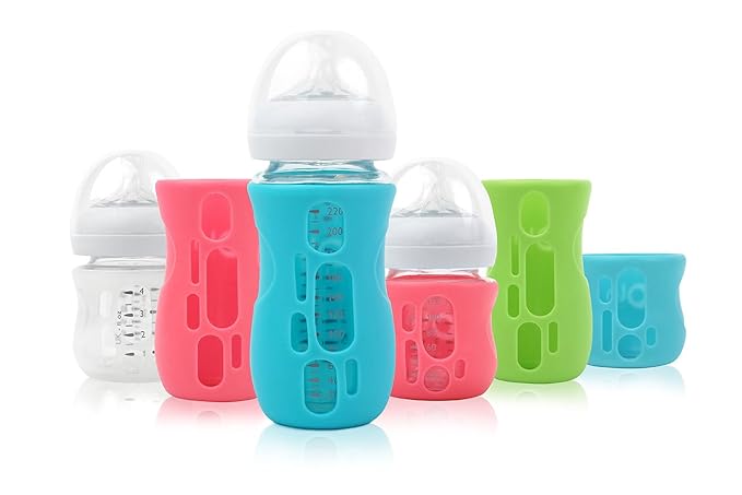 Olababy Silicone Sleeve for Avent Natural Glass Baby Bottles (8 oz, Pink)
