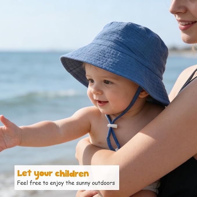 Baby Sun Hat Infant Toddler Summer Cotton Yarn Bucket Hat - Image 3