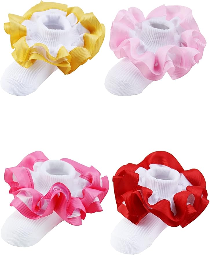 PrinceSasa Little Baby Girl Princess Lace Ruffles Socks Set - Image 4