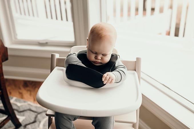 Three Little Tots Modern Silicone Baby Bib – Adjustable Fit Waterproof Catch - Image 2