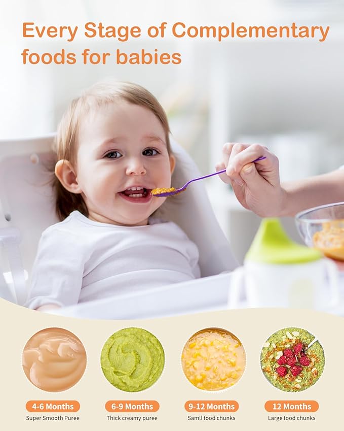 HEYVALUE Baby Food Maker, 13-in-1 Baby Food Puree Blender, Fruit, Vegatable, Meat, with Food Containers, Baby Food Processor Freezer Tray, Silicone Spoons, Silicone Spatula(Light Green)