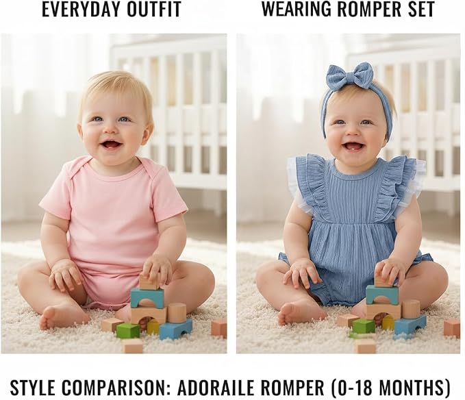 TITKKOP Ruffle Bubble Romper for Baby Girl | One-Piece Shorts Jumpsuit | Summer - Image 5