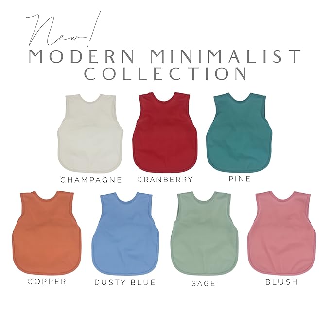 BapronBaby Minimalist Teal Bapron - No Neck Tie Safer Bib for Baby & Toddler - Soft Waterproof Stain Resistant - Machine Washable - Sz Preschool 3-5yrs