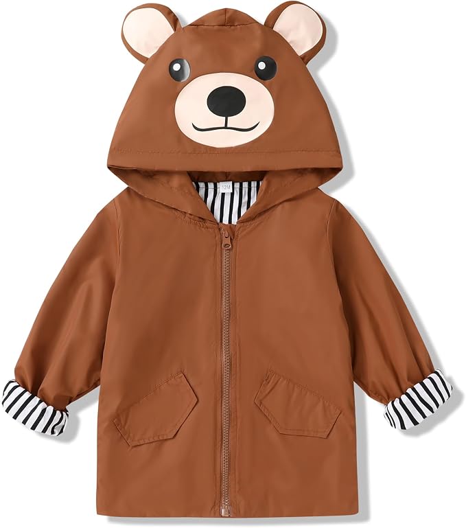 YOUNGER TREE Toddler Baby Boy Girl Duck Raincoat Cute Cartoon Hoodie Zipper by YOUNGERTREE