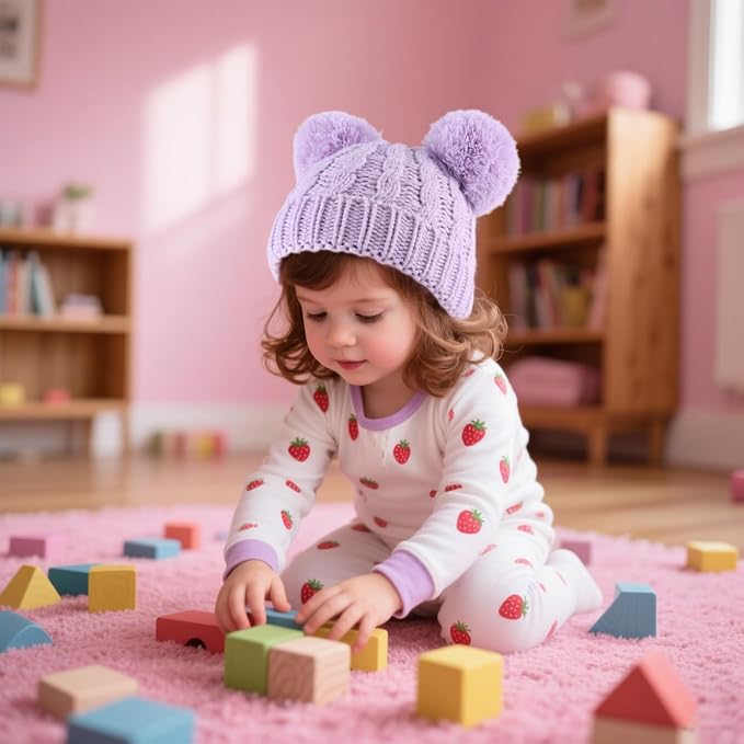 Yuoahcn Baby Girl Beanie Winter Baby Boy Hat Pom pom Warm Infant Toddler Cold - Image 2
