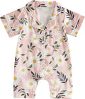 Kuriozud Baby Girl Boy Romper Pajamas Onesie Short Sleeve Button Down Pjs by Kuriozud