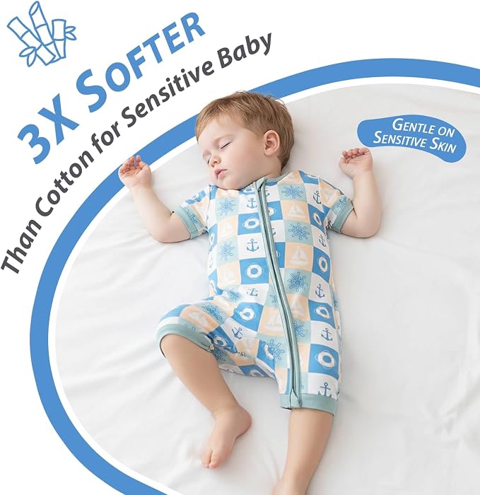 OPAWO Bamboo Sleepers for Baby Boy Pajamas Bamboo Pajamas Baby Romper 0-24M | 2 - Image 2