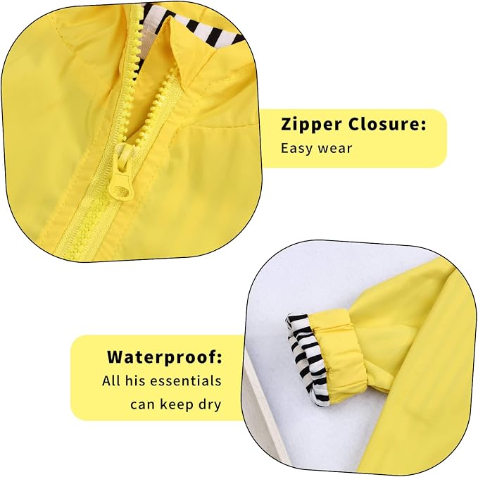 YOUNGER TREE Toddler Baby Boy Girl Duck Raincoat Cute Cartoon Hoodie Zipper - Image 4