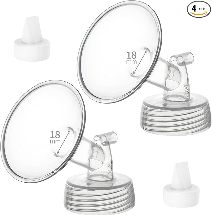 18mm Flange&Duckbill Valve Compatible with Spectra S2 S1 9 Plus Ameda MYA Motif Luna Breastpumps Replacement to Pump Parts Flange. Compatible with Spectra Parts/Accessories