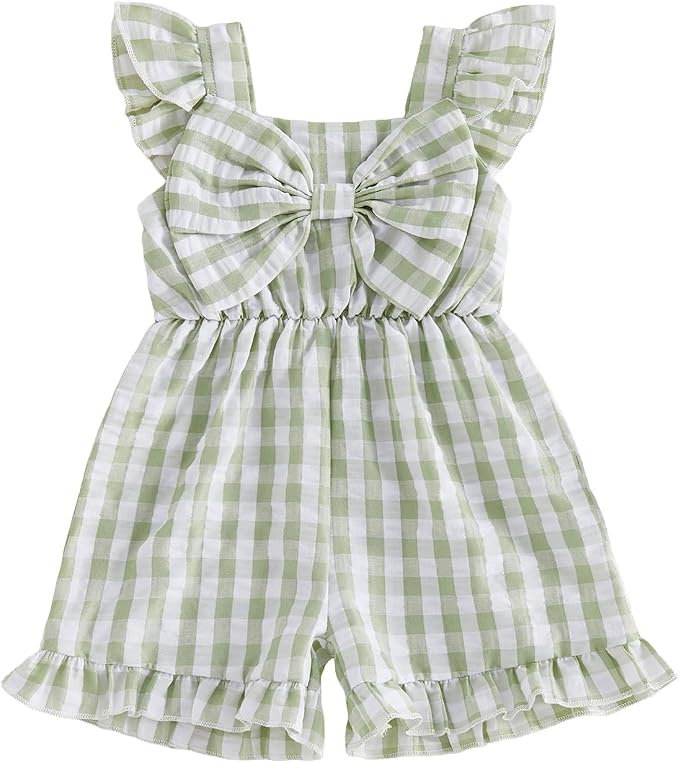 Little Girl Romper Toddler Overalls Summer Bow Jumpsuit Boho Outfit 6M-5T by Nibbcoa