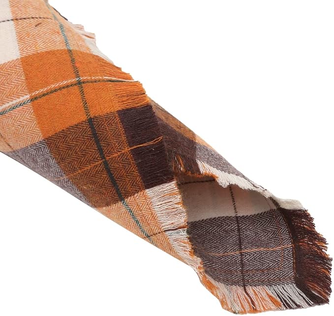 Fall Dog Bandana Autumn Thanksgiving Plaid Reversible Triangle Bibs Scarf - Image 5