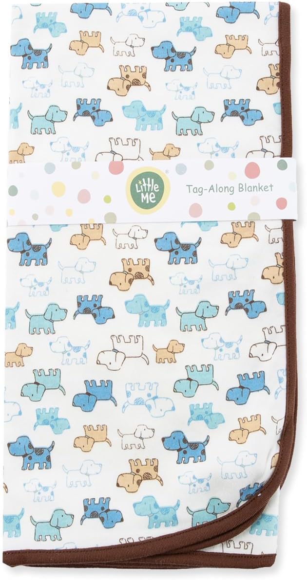 Little Me Blankets for Baby Boys' Cute Puppies Swaddling Receiving Blanket by LittleMeChildrensApparel