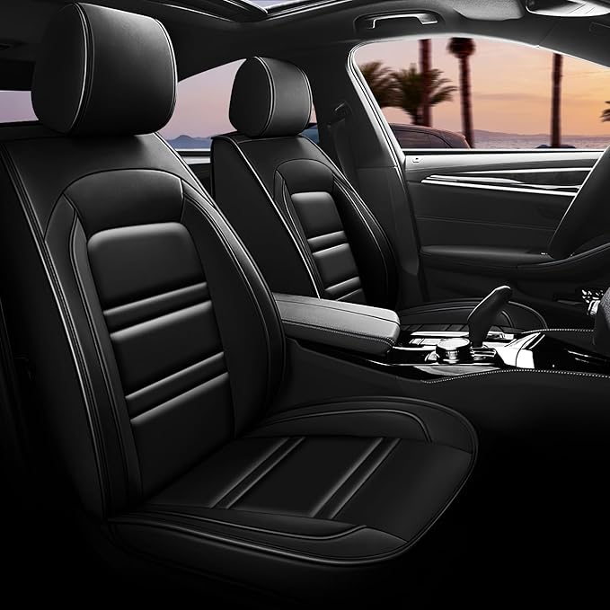 Seat Covers for Lexus Car gx470 2003-2009 | 5-Seats Leather Seat Covers, Easy to Install Automotive Seat Covers Full Set (Full Set, Black)