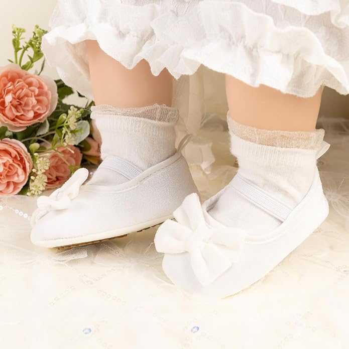 KIDSUN Infant Baby Girls Mary Jane Shoes Non-Slip Rubber Sole Ballet Slippers - Image 5