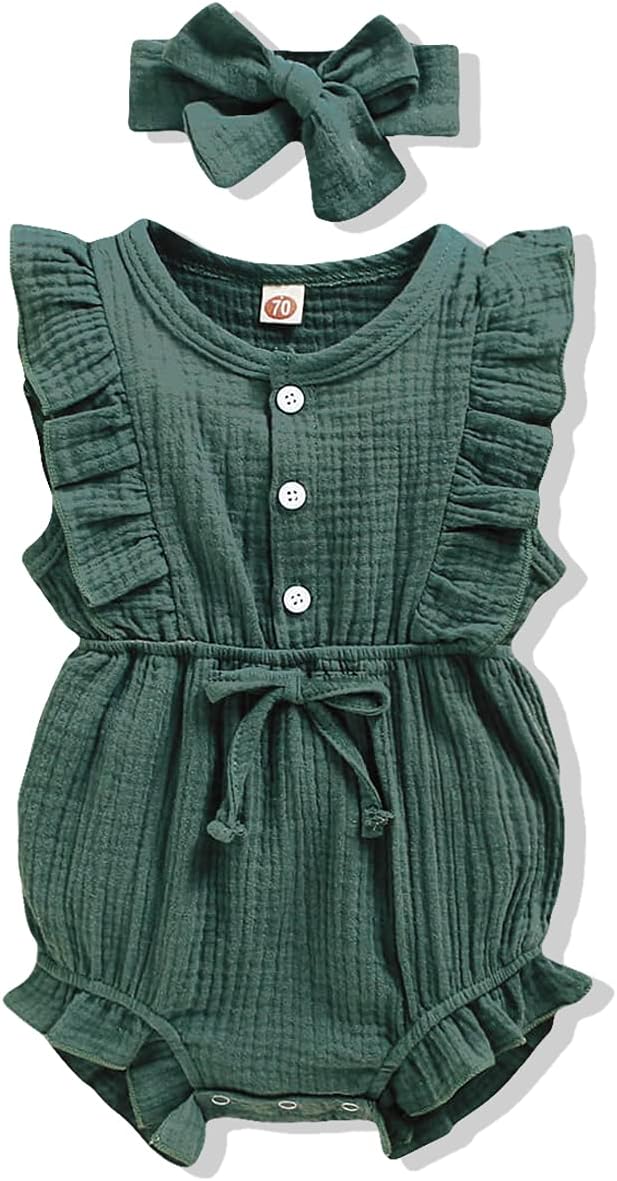 Renotemy Newborn Infant Baby Girl Clothes Rompers Summer Jumpsuits Short Sleeve Romper Infant Baby Clothes Girl