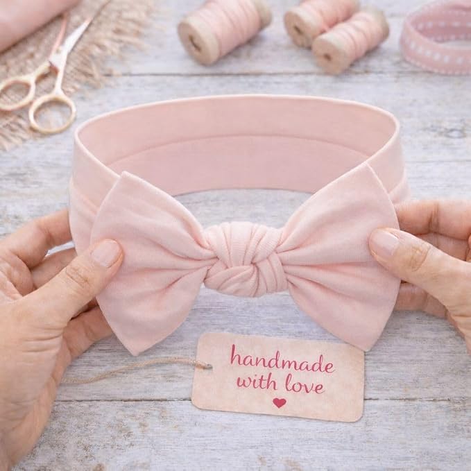 Baby Girl Headbands-Infant, Toddler Cotton Handmade Hairbands - Image 7