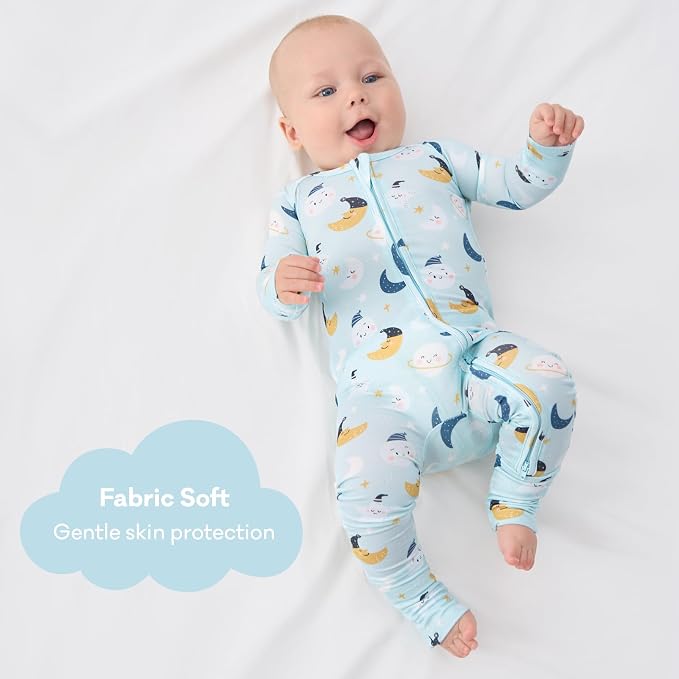 pureborn Baby Sleeper Viscose from Bamboo Zipper Footies Pjs 0-24 Months | - Image 3