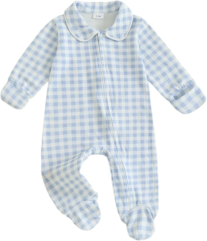 Seyurigaoka Newborn Baby Boy Girl Romper Long Sleeve Zipper Jumpsuit by SEYURIGAOKA