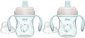 Chicco Semi-Soft Trainer with Bite-Resistant Spout and Spill-Free Lid 7oz. | Removable, Non-Slip Handles | Top-Rack Dishwasher Safe | Easy to Hold Ergonomic Indents | Sage | 6+ months (Pack of 2)