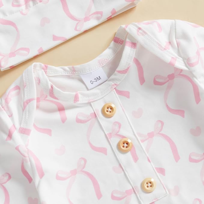 2-Pack Baby Sleeper knotted Gown Boy Girl Nightgown - Image 3