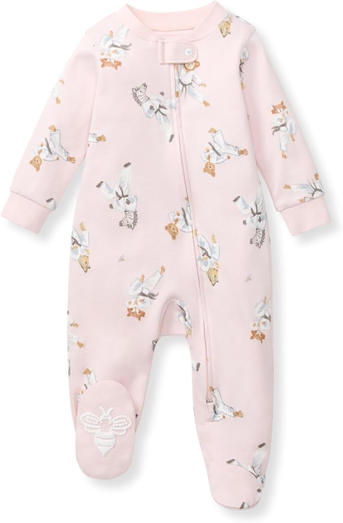Burt's Bees Baby Girls' Organic Cotton, Sleep and Play Footed Pajamas | Easy by BurtsBeesBaby
