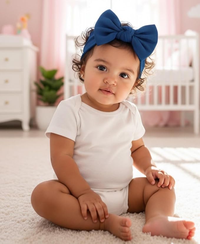 Baby Girl Headbands-Infant, Toddler Cotton Handmade Hairbands - Image 5