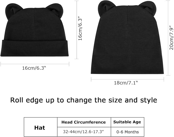 DRESHOW BQUBO 4 Pieces Baby Beanie Newborn Toddler Soft Cute Knit Hat Hospital - Image 6