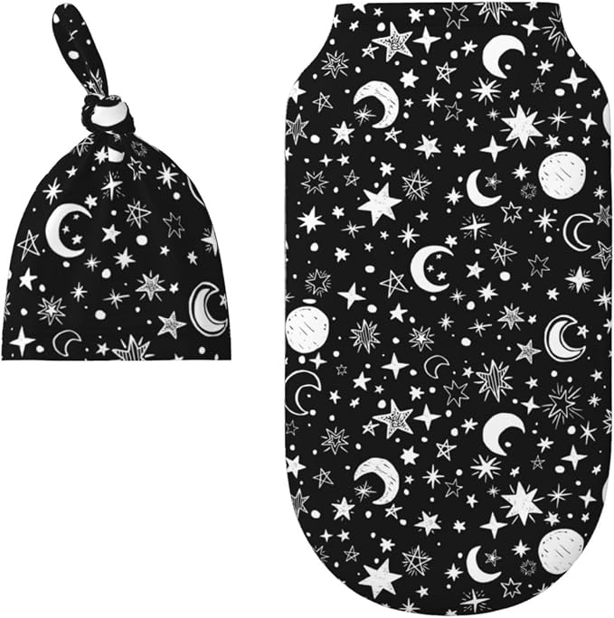 Moon and Star Swaddle Blankets Soft Receiving Blanket Baby Swaddle Wrap - Image 2