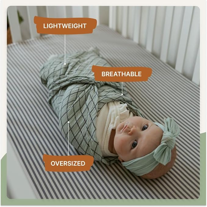 Parker Baby Co. Soft Muslin Baby Swaddle Blankets, 3 Pack - Image 3
