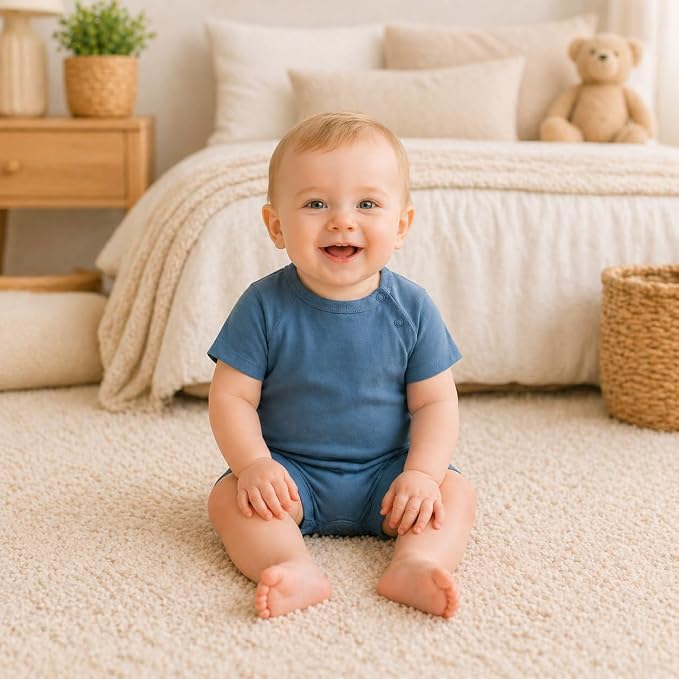 GUISBY Baby Romper 3-Pack Short Sleeve Rayon of Bamboo Bodysuit Set, 0-24M | - Image 4