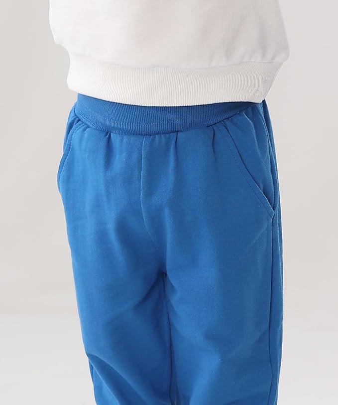 GFQLONG 2/3 Pack Toddler Pants Sweatpants Boys Cotton Joggers, Athletic Pull on Sweat Pants with Pockets for Kids Clothes