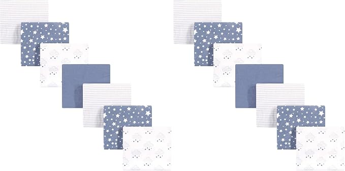 Hudson Baby Unisex Baby Cotton Flannel Receiving Blankets Bundle, Cloud Mobile by HudsonBaby