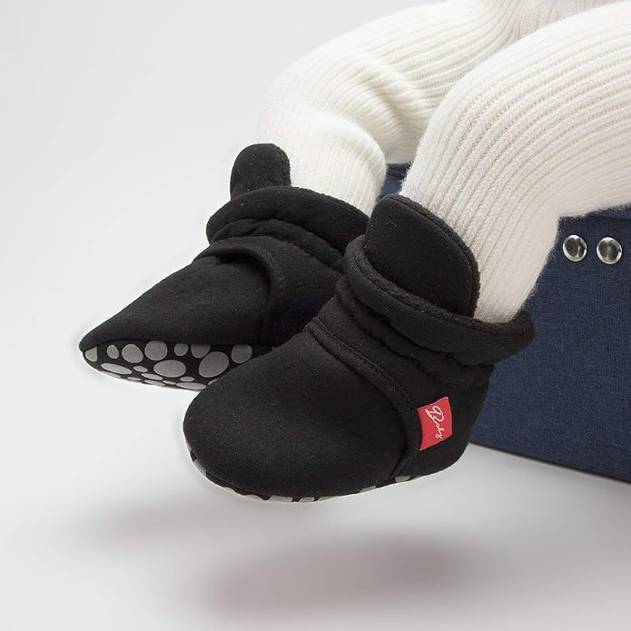 Babelvit Newborn Baby Boy Girl Soft Fleece Booties Stay On Infant Slippers - Image 2