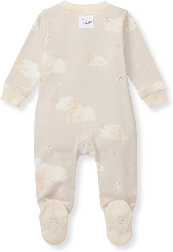Burt's Bees Baby Boys' Organic Cotton, Sleep and Play Footed Pajamas | Easy zip - Image 2