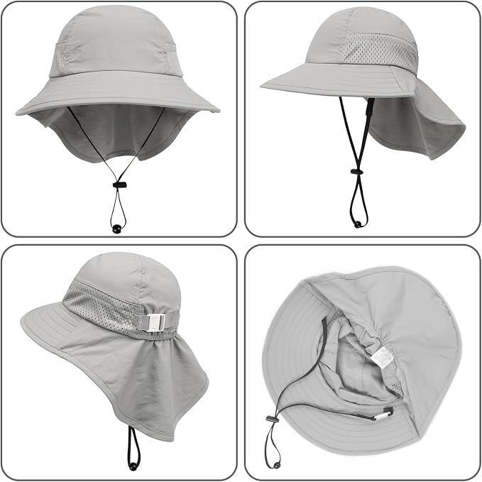 Toddler Baby Sun Hat Kids Summer Beach Essentials Adjustable Beach Hats - Image 3