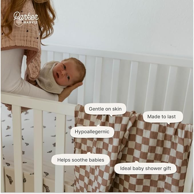 Parker Baby Co. Soft Muslin Baby Swaddle Blankets, 3 Pack - Image 5