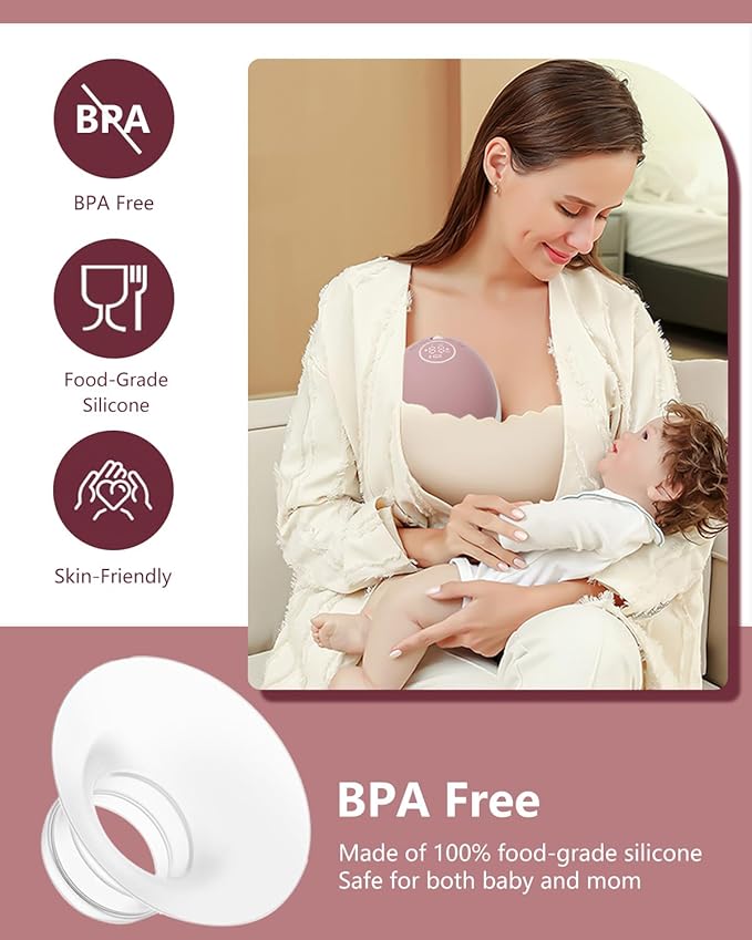 Flange Insert 18mm for Momcozy M9 M6 M5 V1 Pro V2 Pro S12 Pro S9 Pro, Compatible with Medela/Elvie/Spectra/Willow Go/eufy/Lansinoh Breast Pump, Breastfeeding Essential Kit, 2PCS