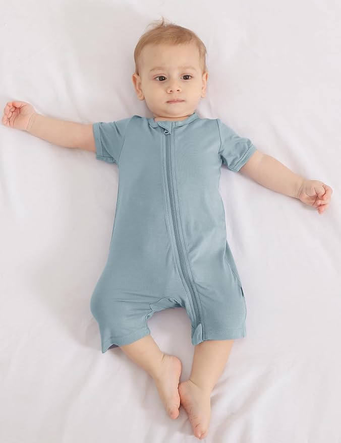Jimonda Baby Bamboo Rayon Rompers Short Sleeve 3pc Pjs - Image 4